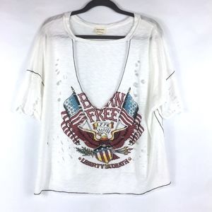 Emory Park "Born Free" Distressed T-shirt